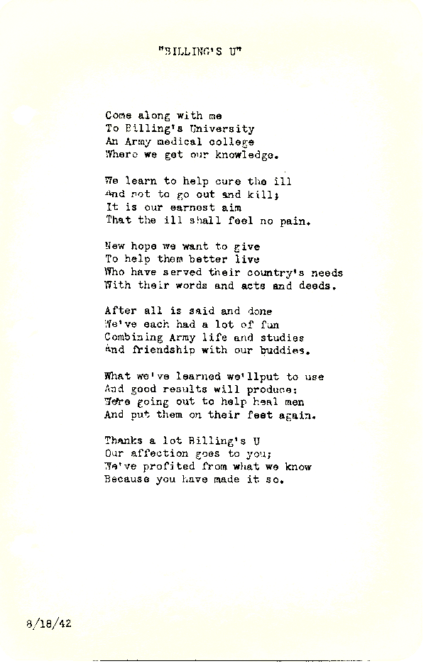 A scanned image of Billing's U by John Michael Rogers. Read the text of this poem below on this page.